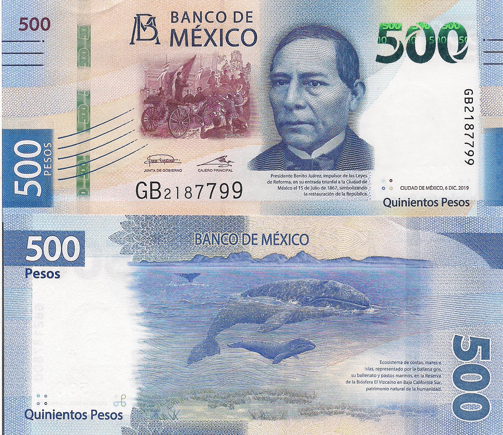 Mexico 500 Pesos UNC pick #: New