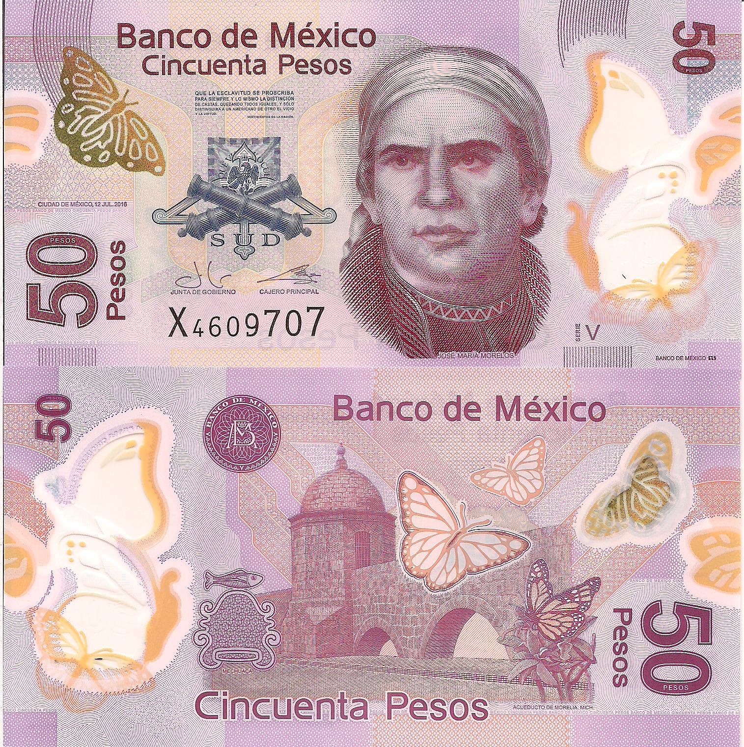 Mexico 50 Pesos UNC pick #: 123g