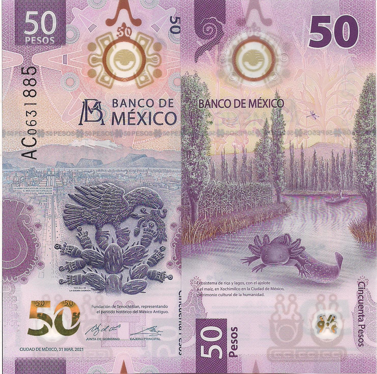Mexico 50 Pesos UNC pick #: New