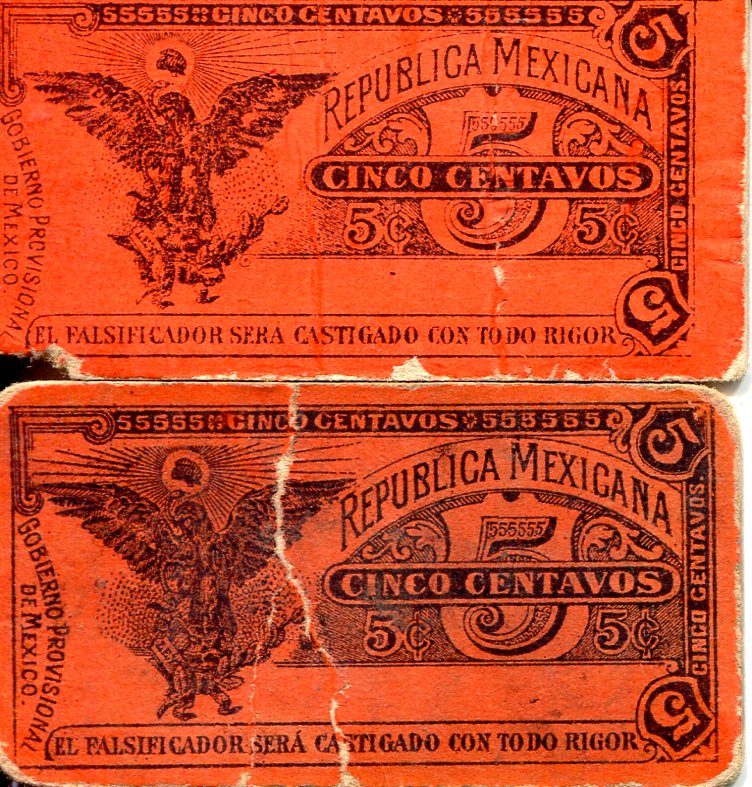 Mexico 5 Centavos VG (see scan) pick #: S697