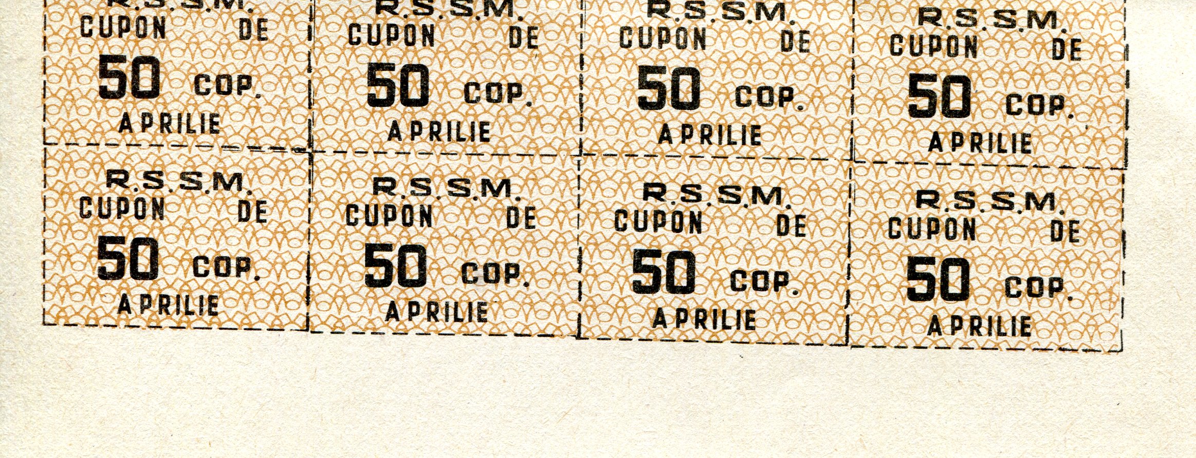 Moldova 50  Ruble Control Coupons Ungraded - XF/VF pick #: A17
