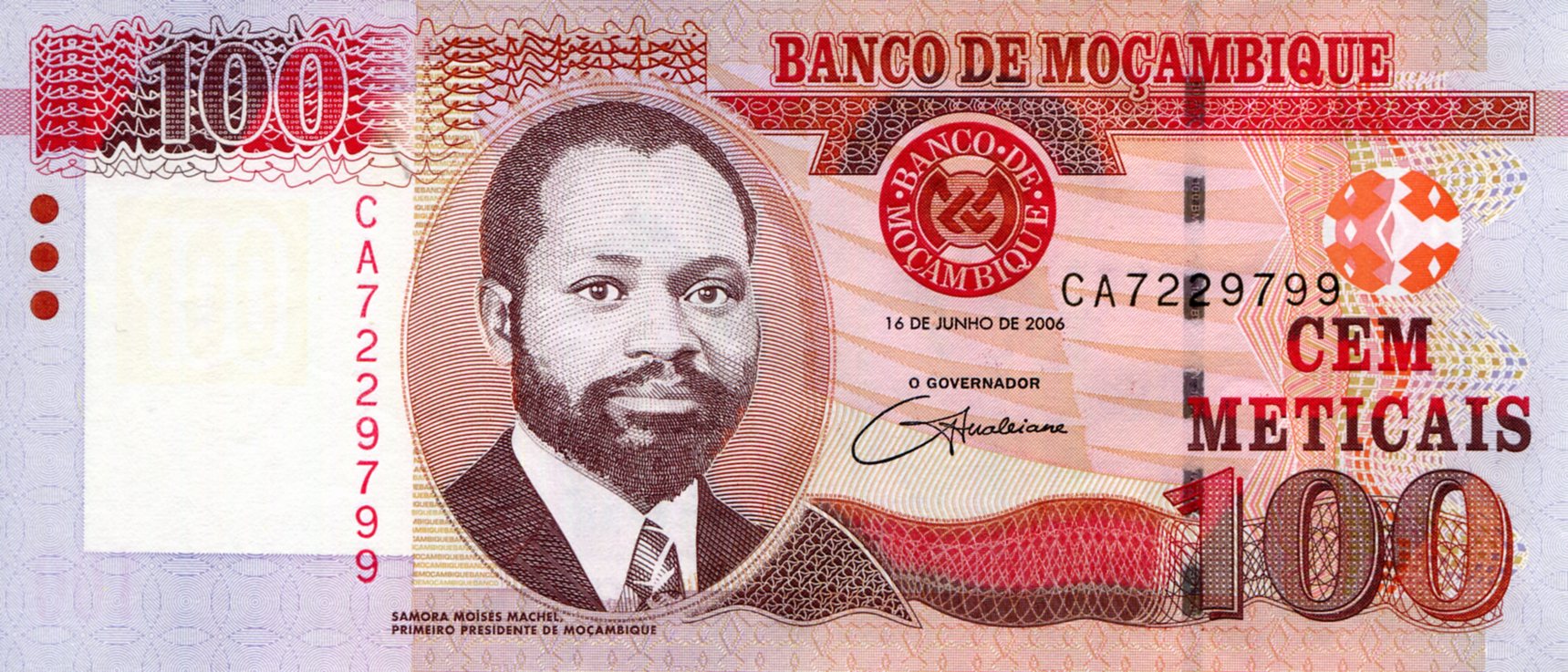 Mozambique 100 Meticais UNC pick #: 145a
