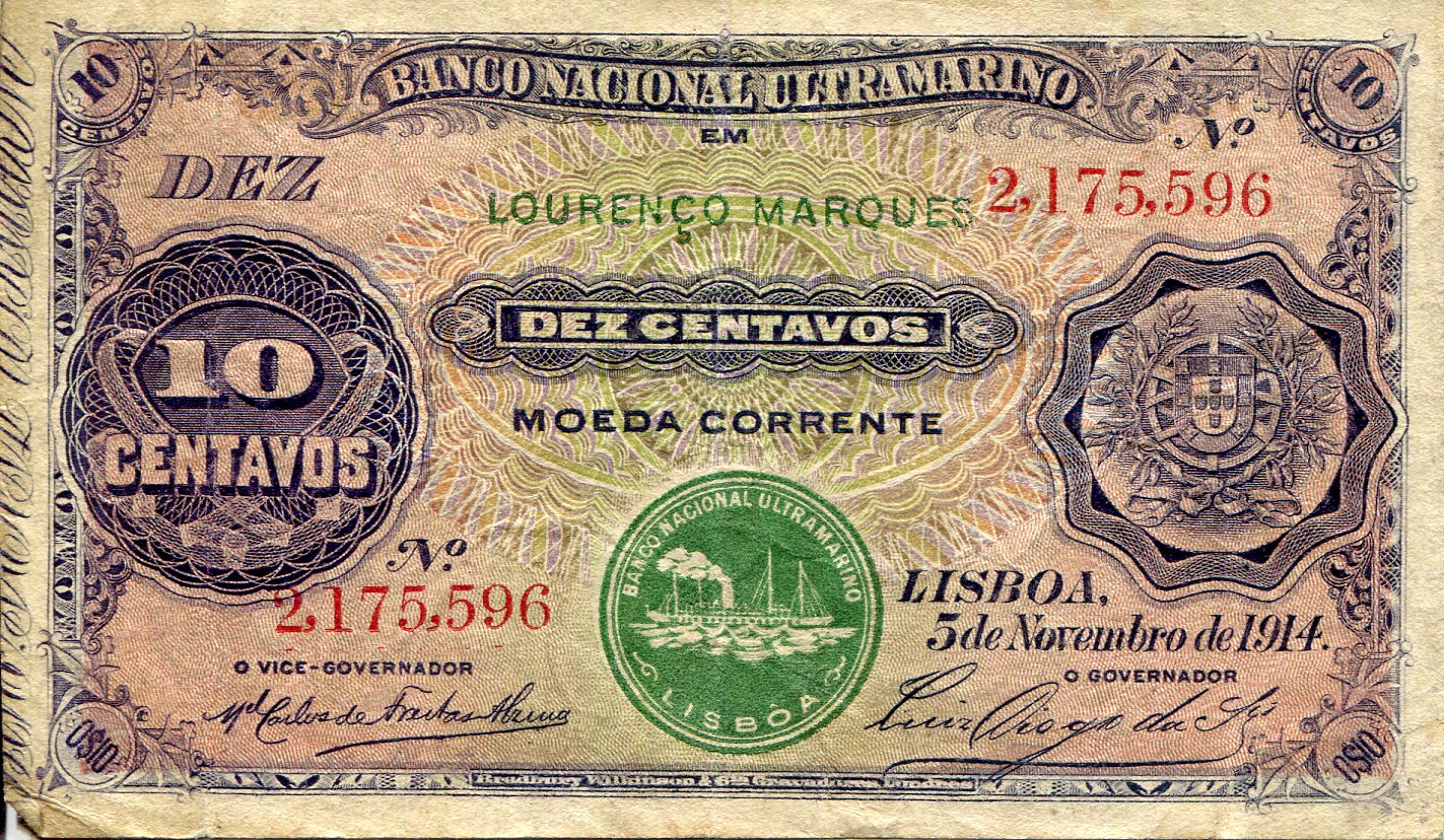 Mozambique 10 Centavos F/VG (see large scan) pick #: 53