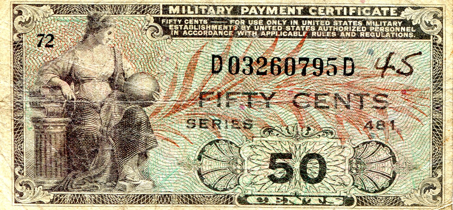 USA - Military 50 Cents F/VG (See large scan) pick #: m25