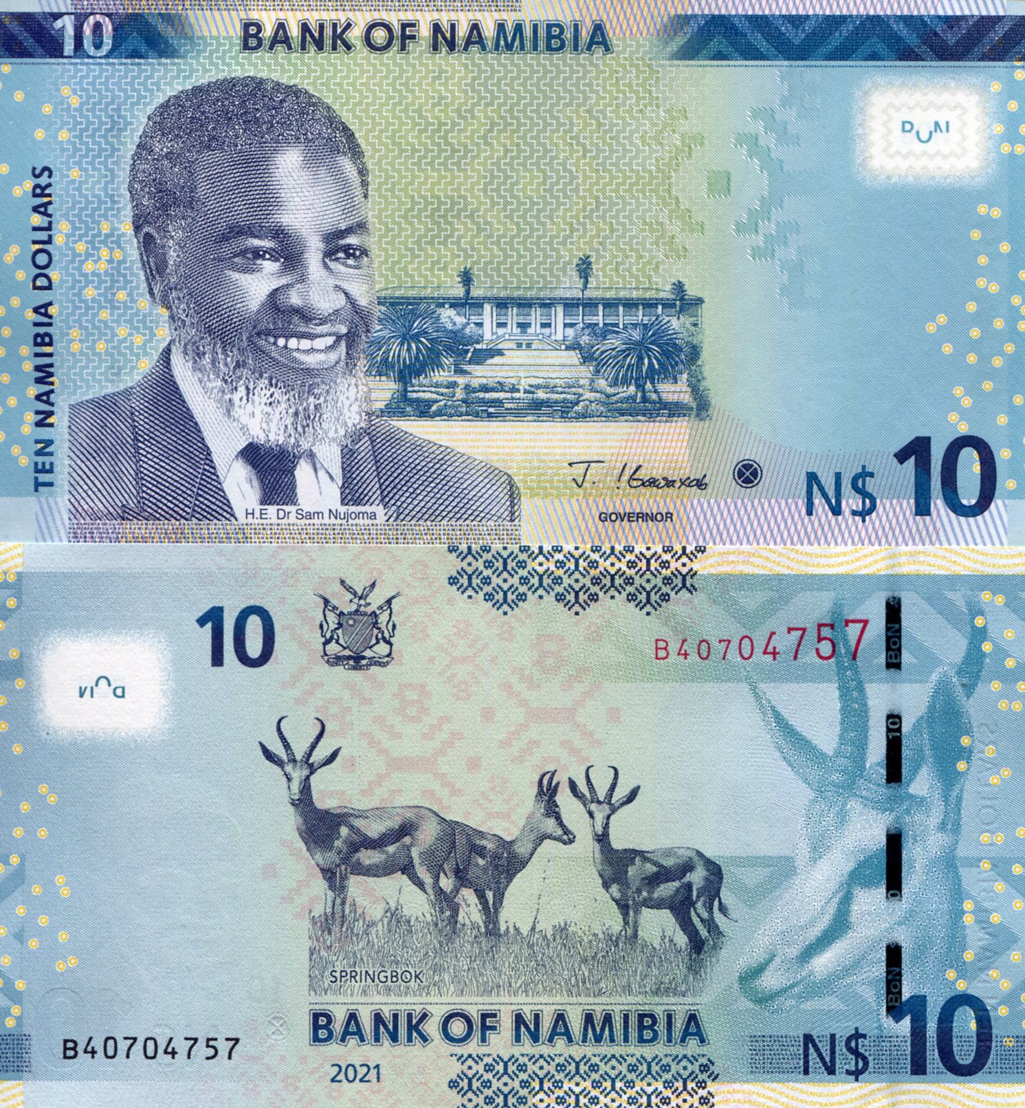 Namibia 10 Dollars UNC pick #: 16b