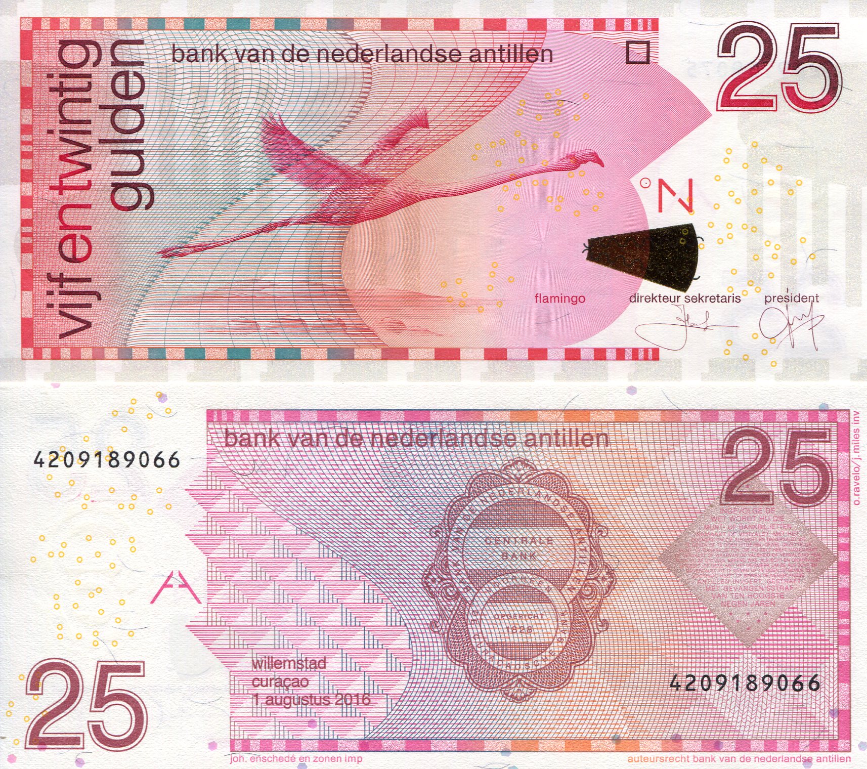 Netherlands Antilles 25 Gulden UNC pick #: 29i