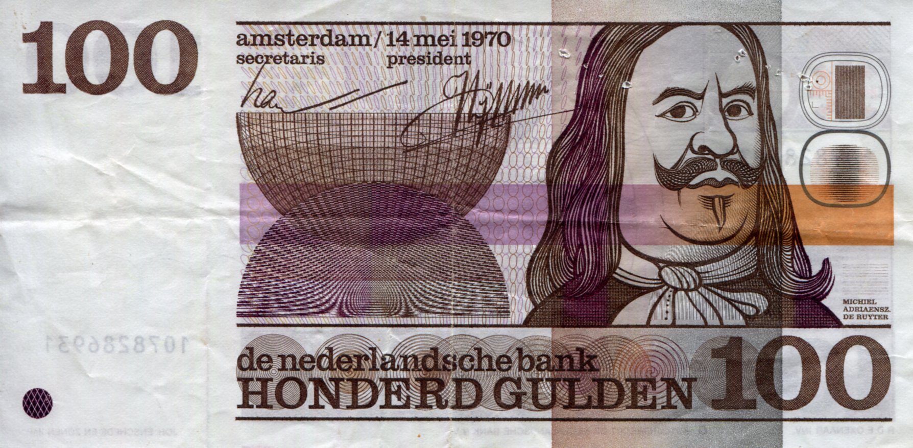 Netherlands 100 Gulden VF/F (see large scan) pick #: 93a