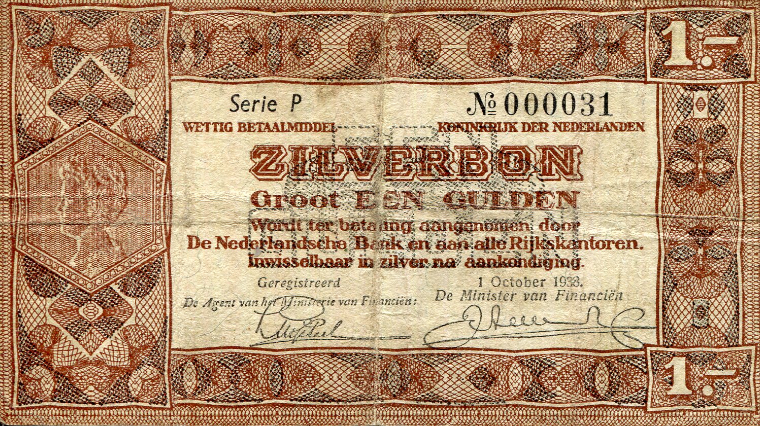 Netherlands 1 Gulden VG (See large scan) pick #: 61