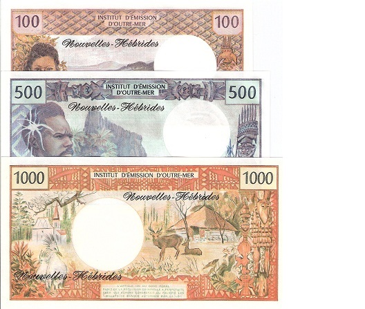 New Hebrides 100 - 1,000 Francs UNC pick #: 18-20