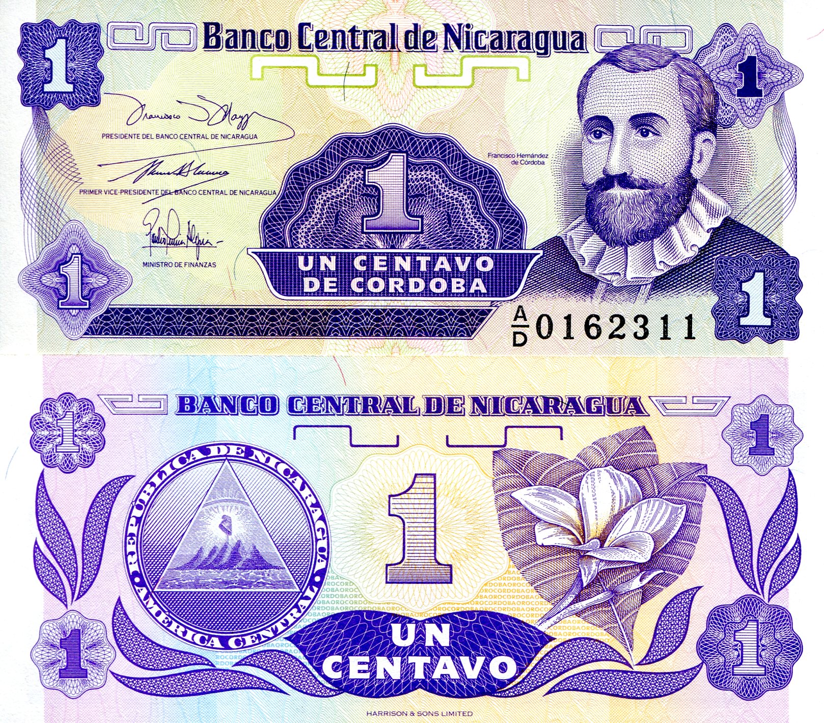 Nicaragua  1 Cent UNC pick #: 167