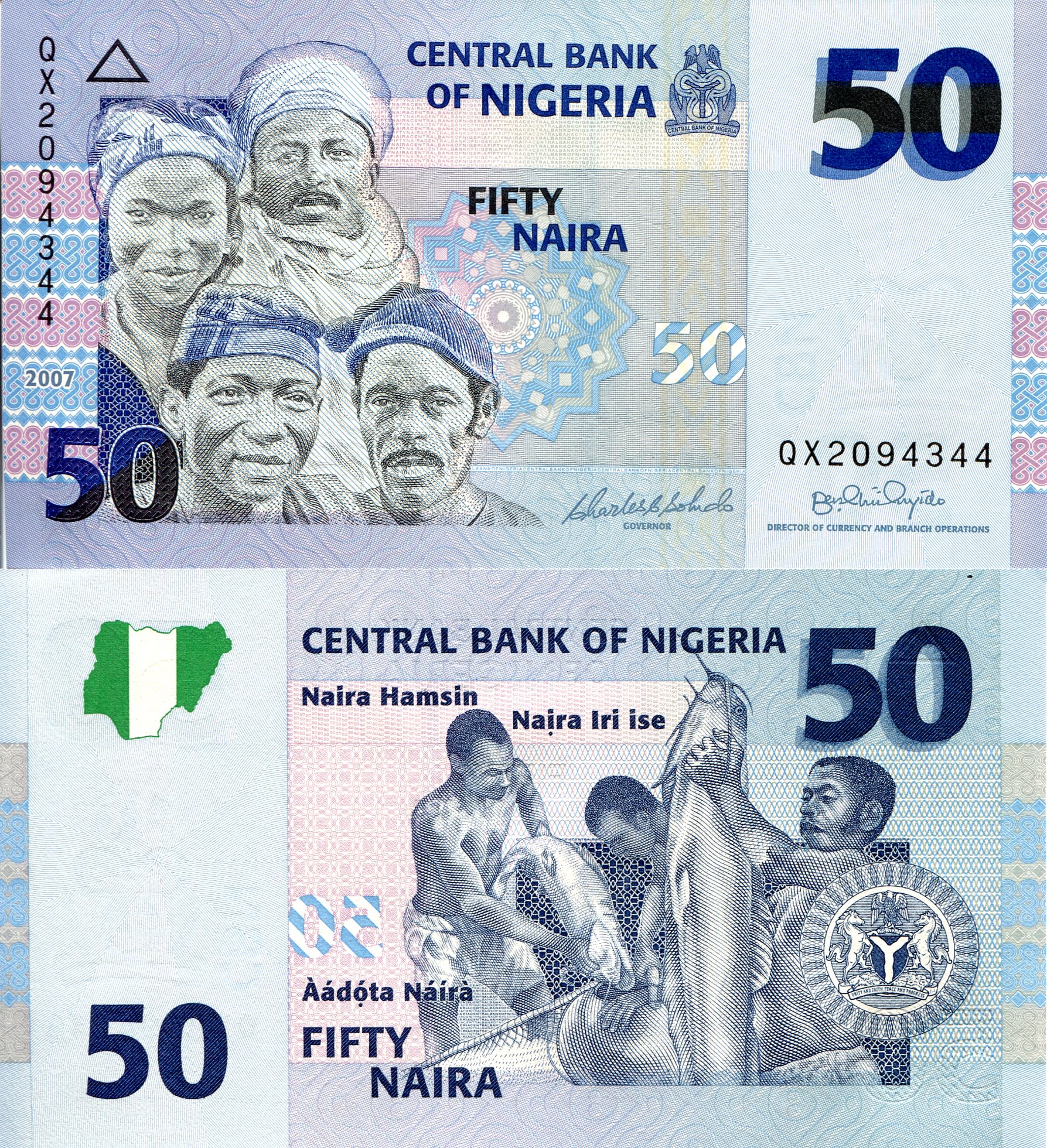 Nigeria 50 Naira UNC pick #: 35b