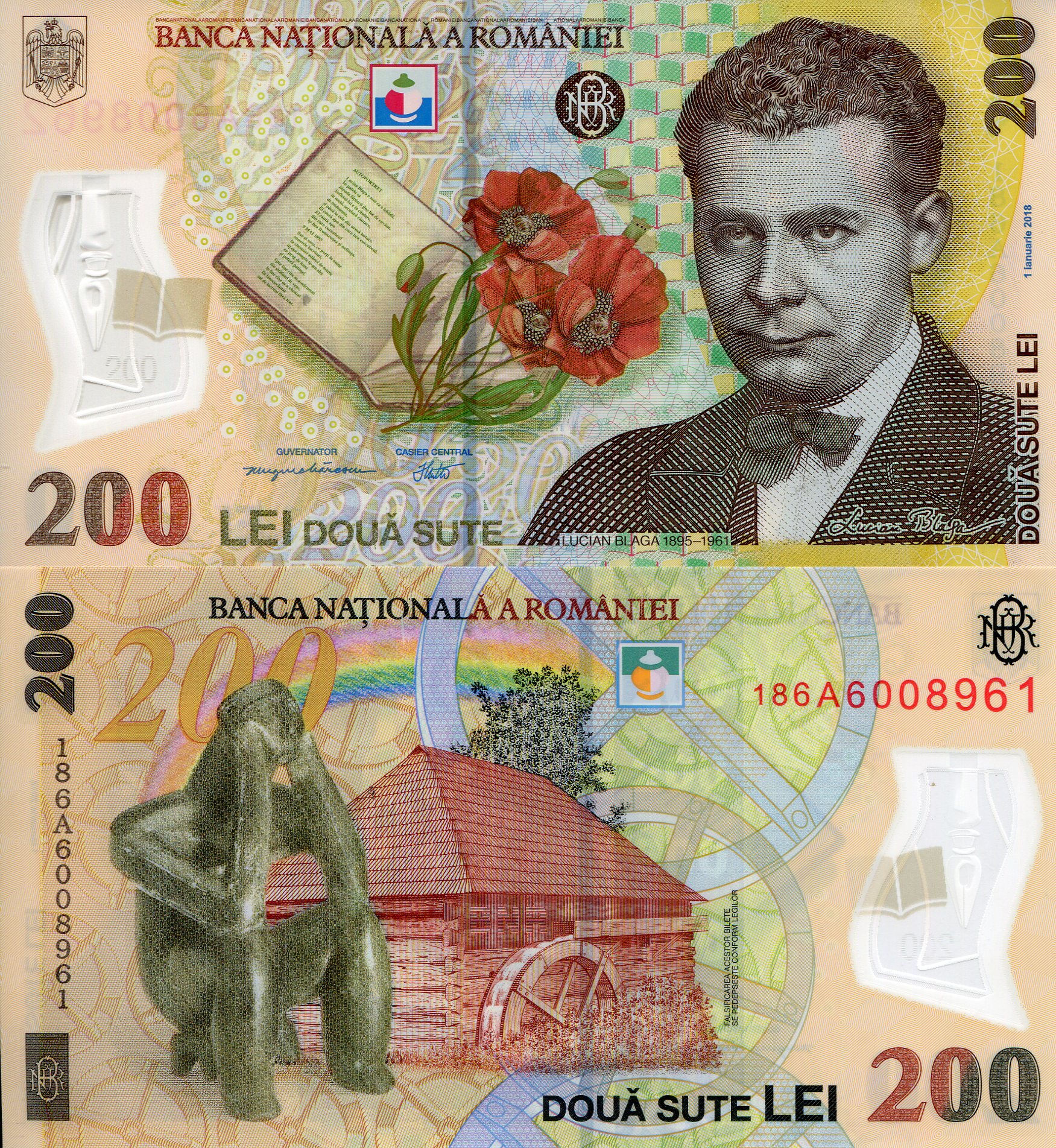 Romania  200 Lei UNC pick #: 122i