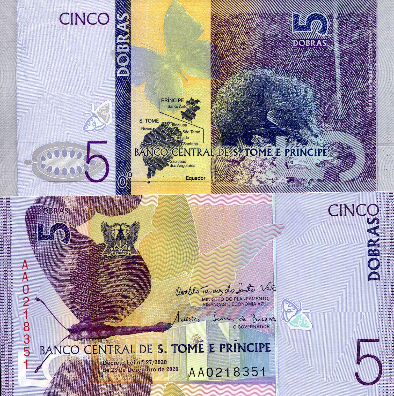 Sao Tome (Saint Thomas & Prince) 5 Dobras UNC pick #: New