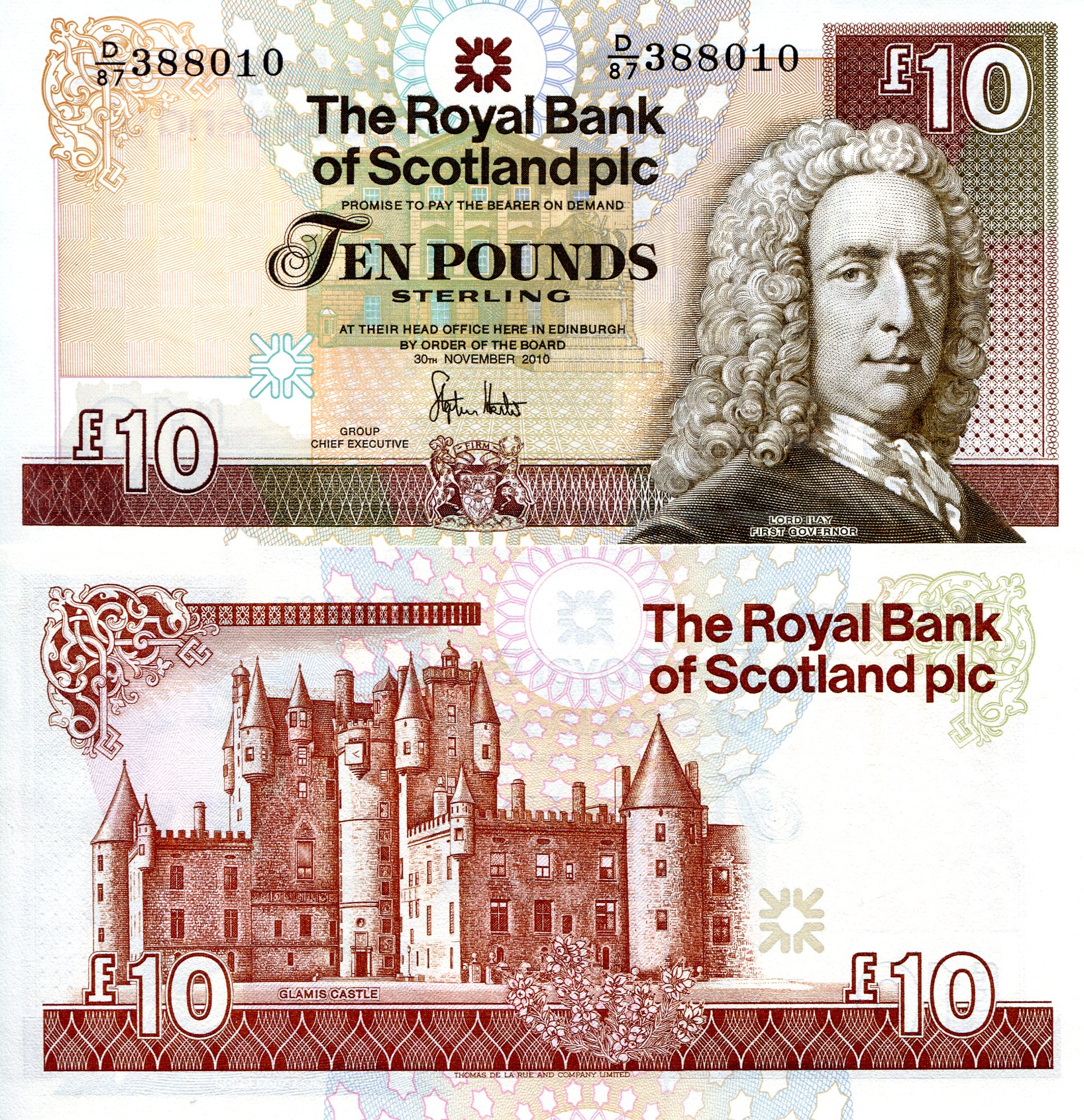 Scotland 10 Pound UNC pick #: 353c