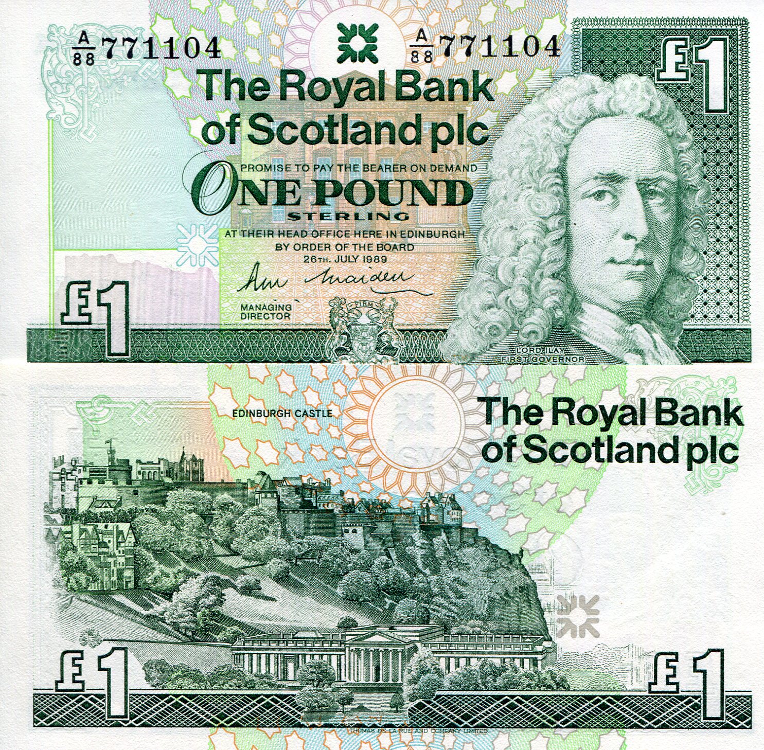 Scotland 1 Pound UNC pick #: 351a