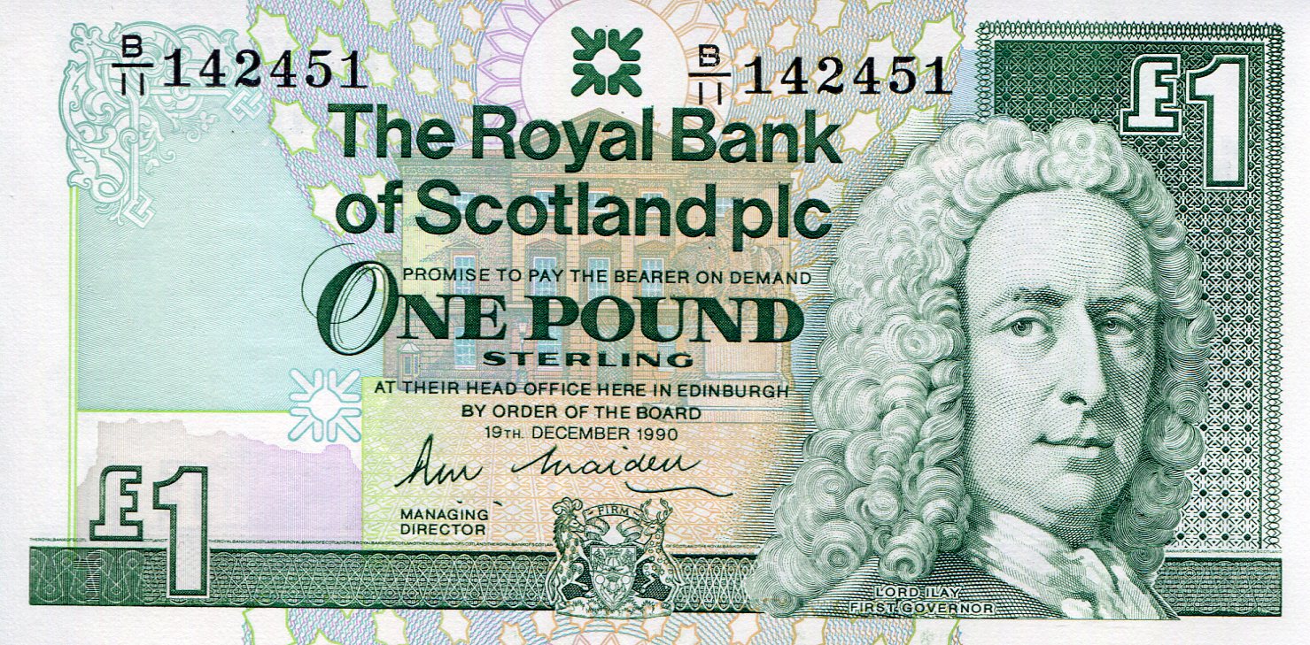 Scotland 1 Pound UNC pick #: 351a