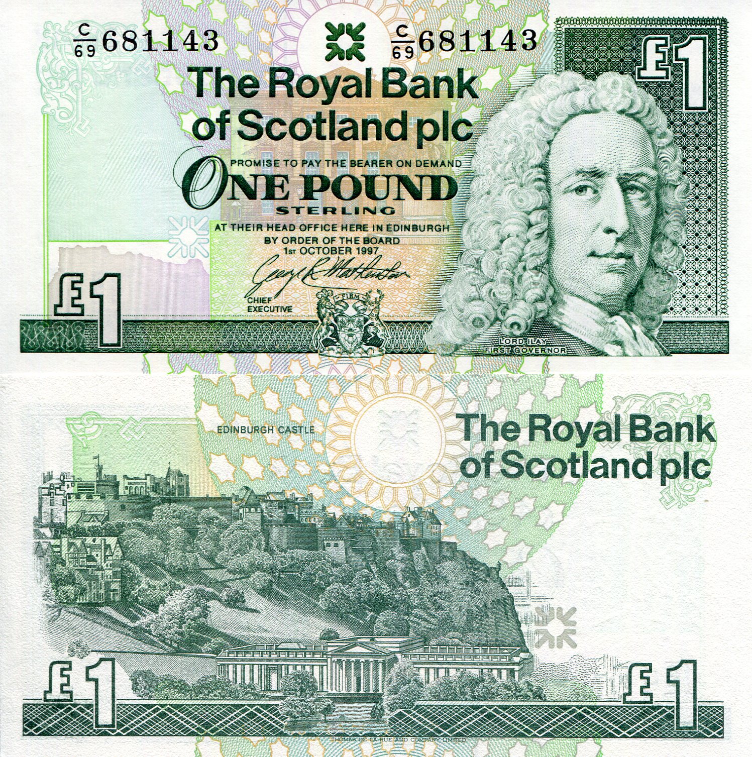 Scotland 1 Pound UNC pick #: 351c