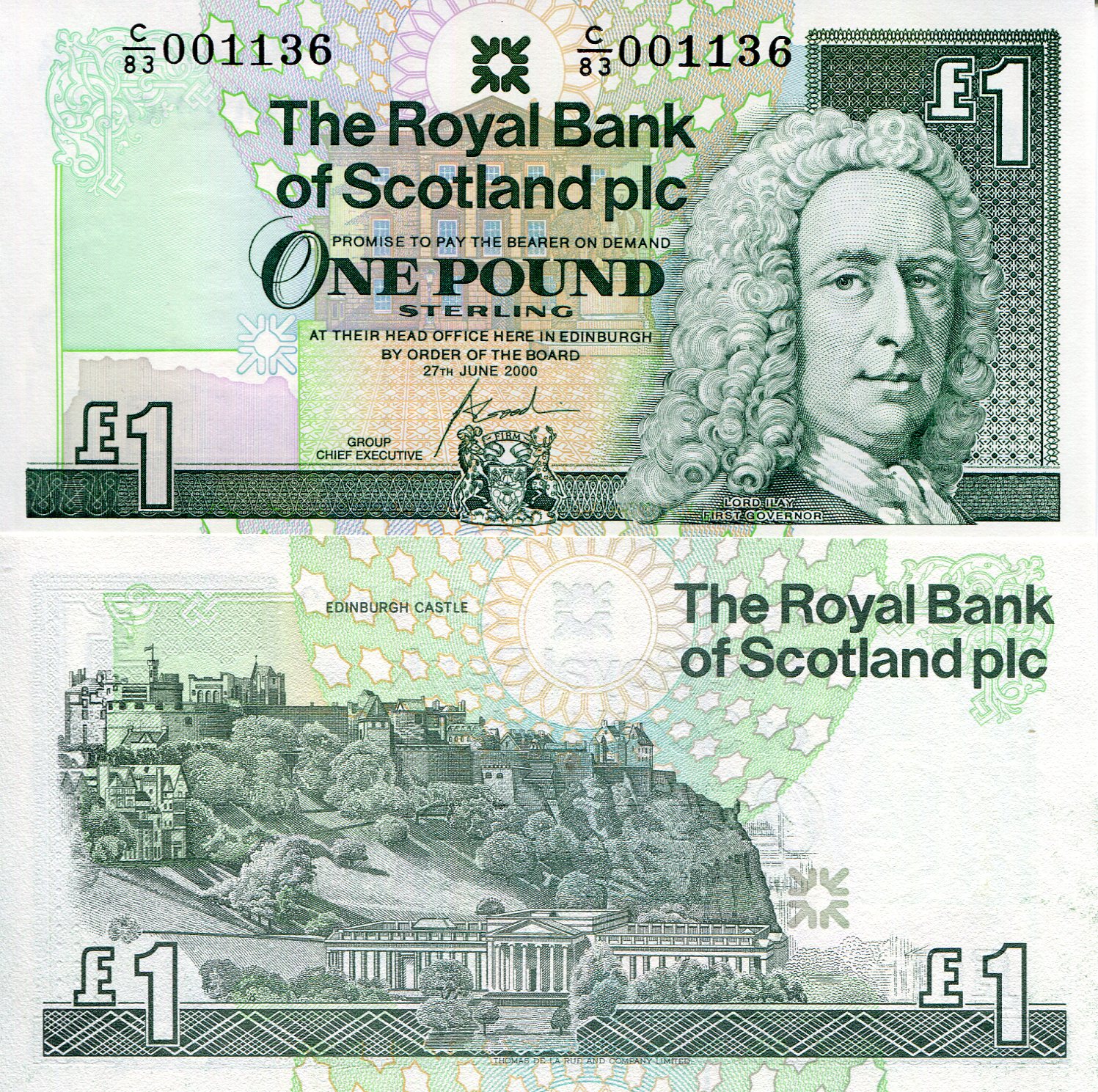Scotland 1 Pound UNC pick #: 351e