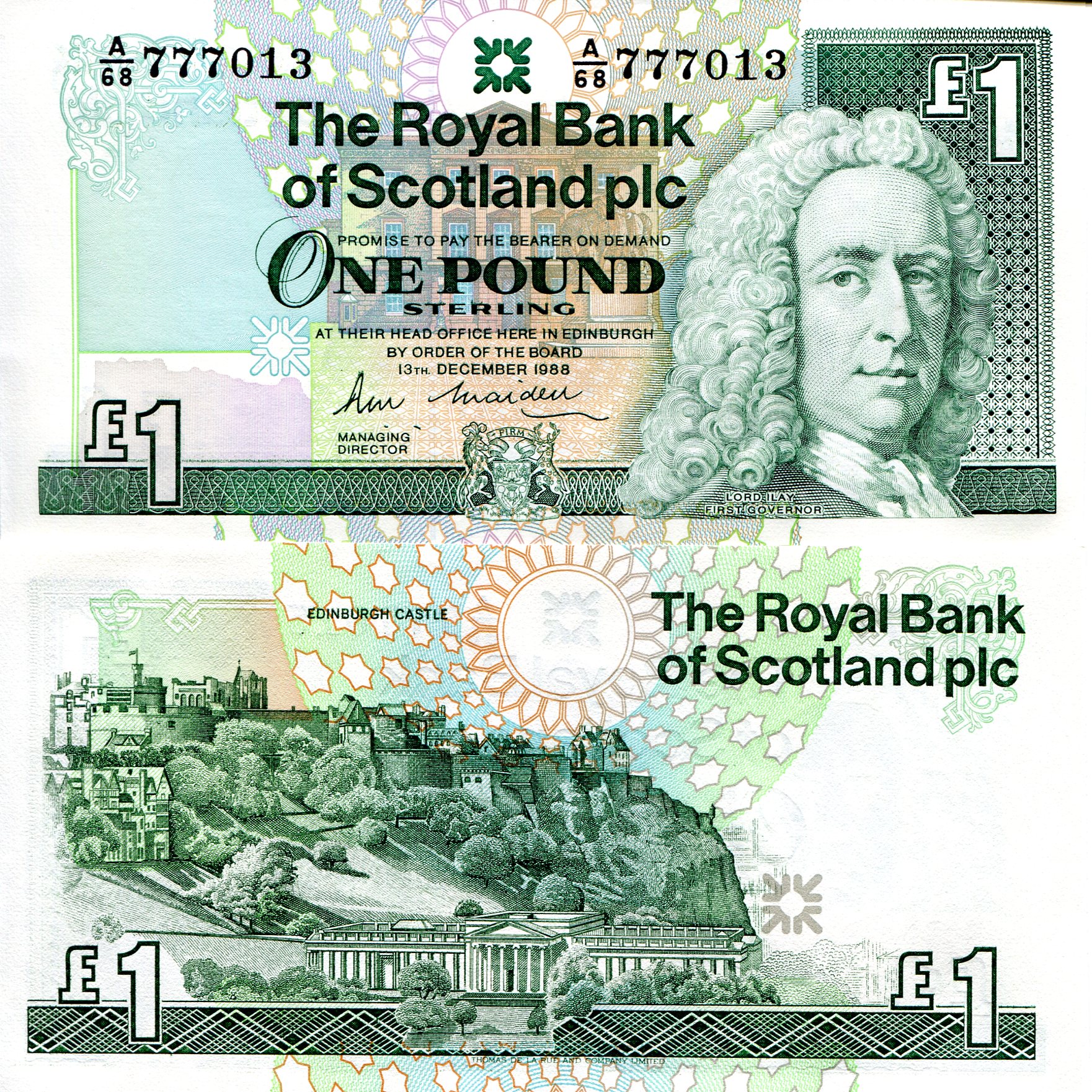 Scotland 1 Pound UNC pick #: 351a