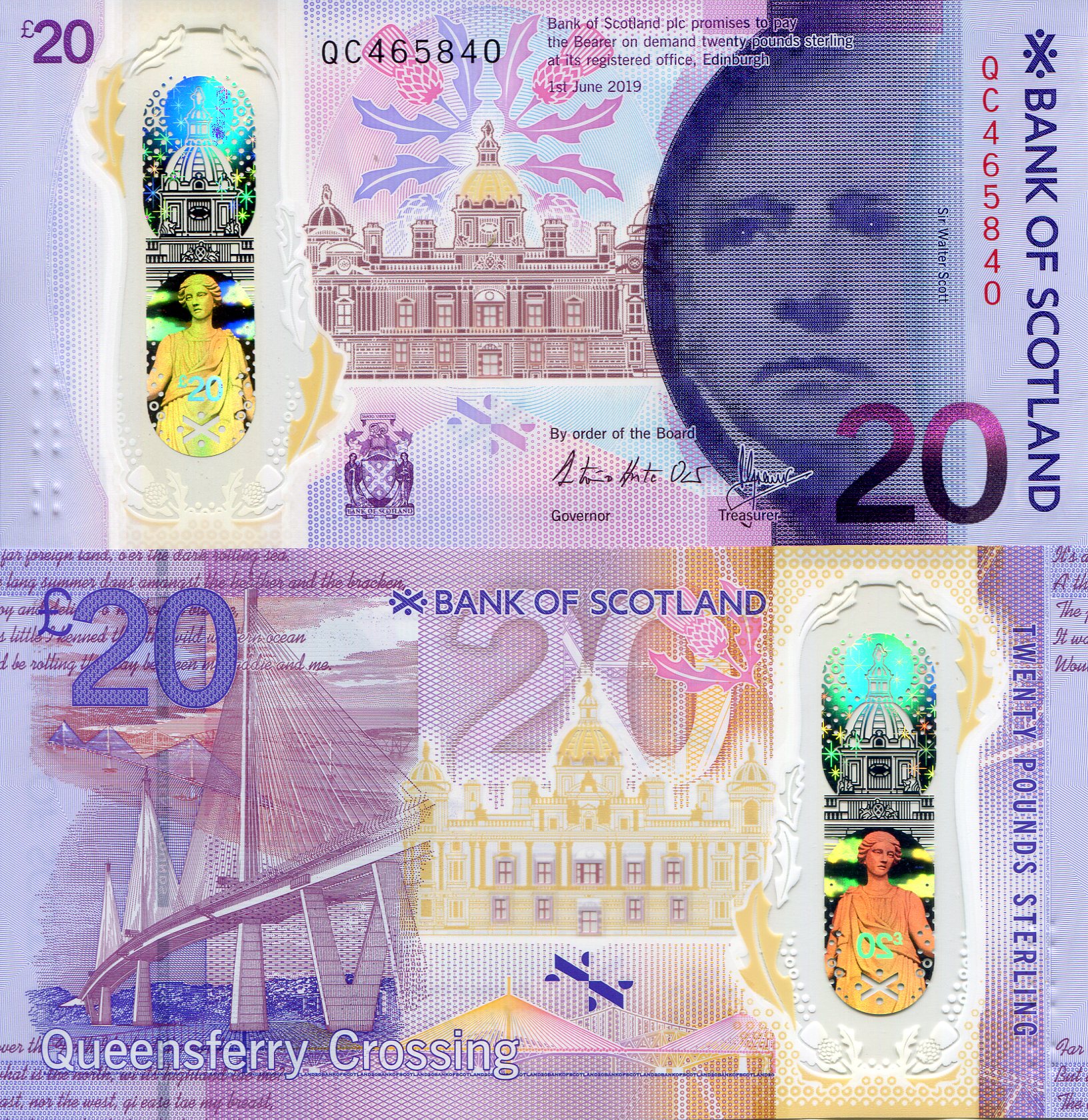 Scotland 20 Pounds UNC pick #: New