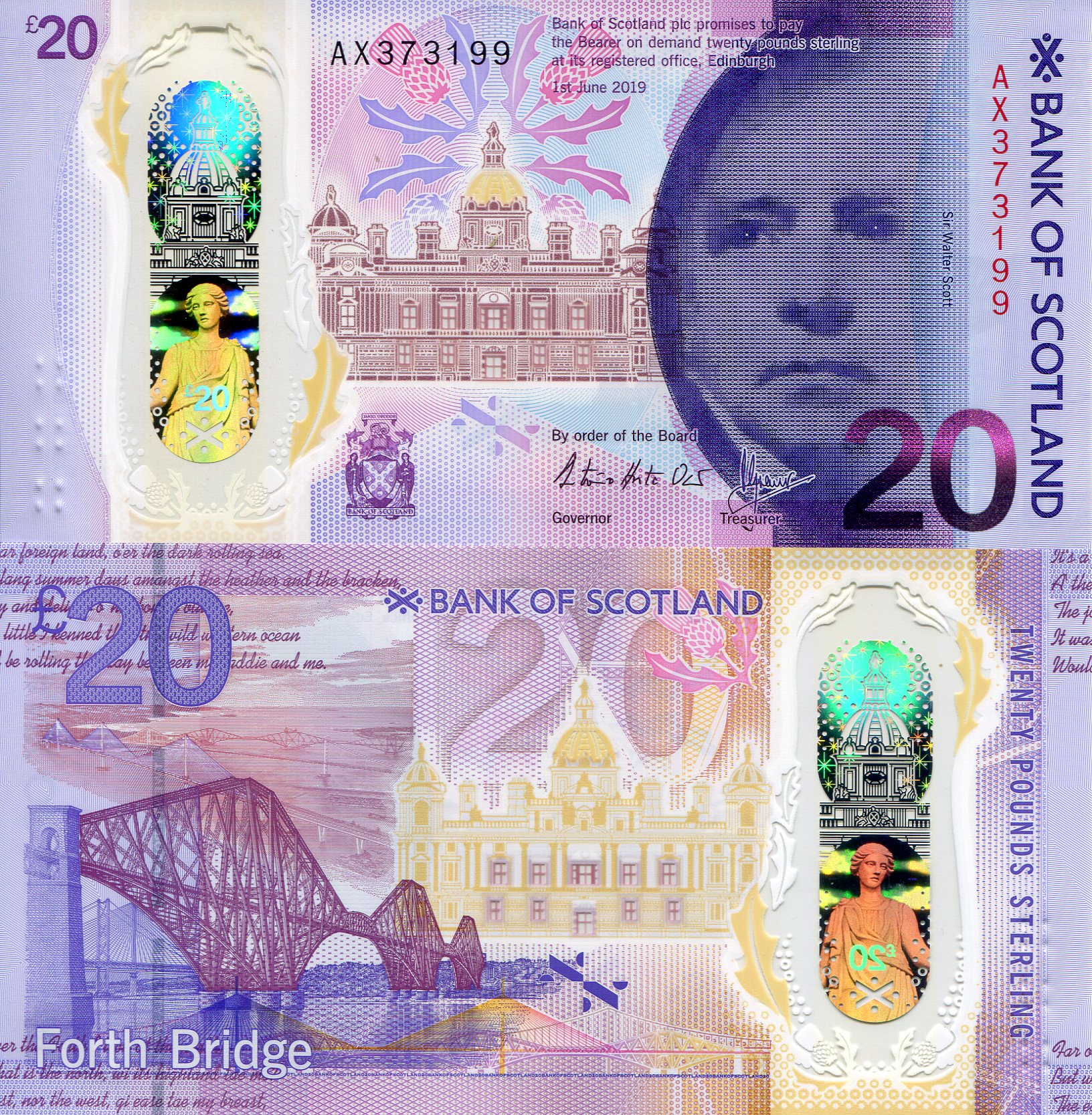 Scotland 20 Pounds UNC pick #: New