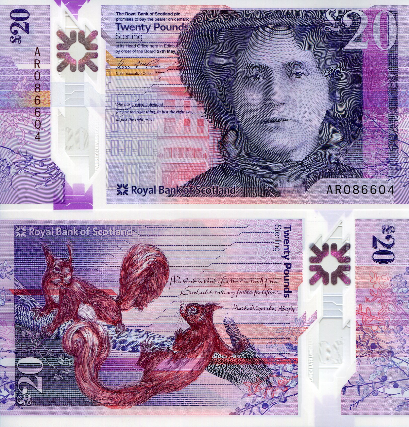 Scotland 20 Pounds UNC pick #: New