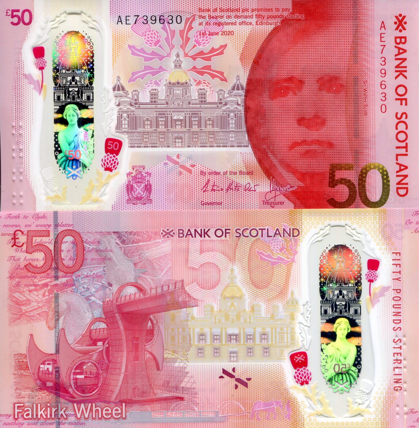 Scotland 50 Pounds UNC pick #: New