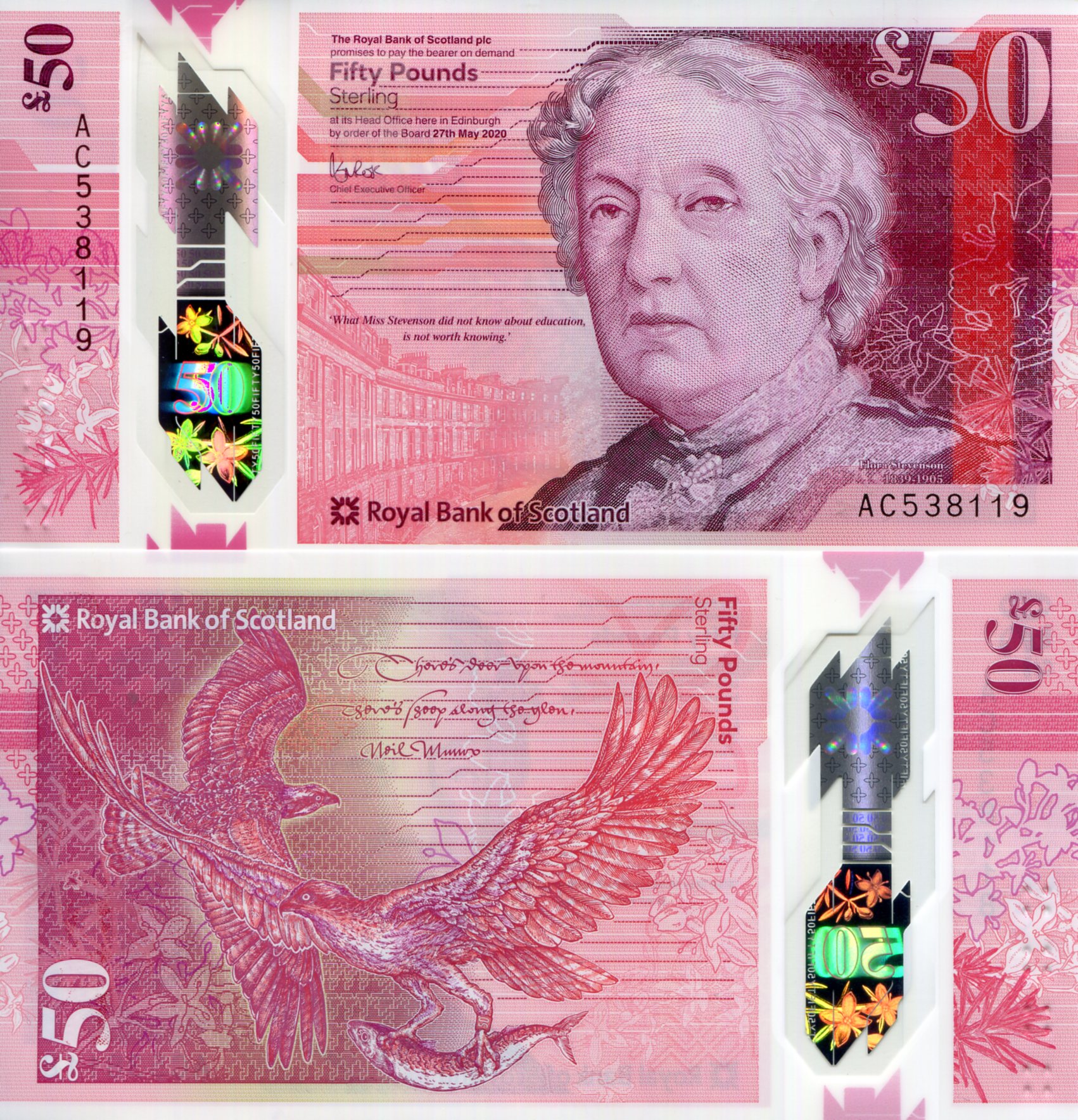 Scotland 50 Pounds UNC pick #: New