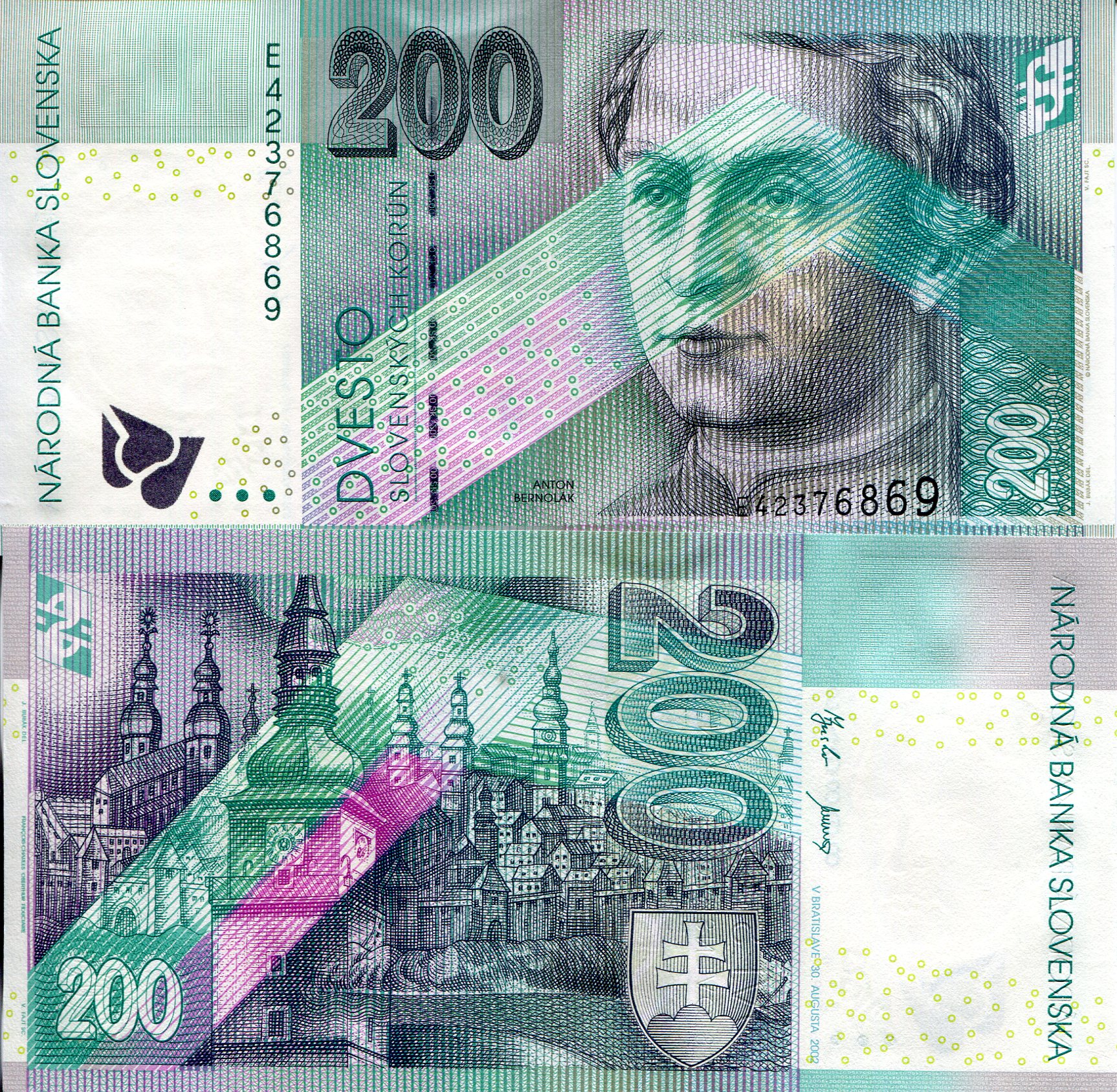 Slovakia 200 Korun UNC pick #: 41a