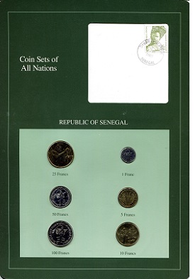 Senegal 1-100 Francs UNC (Board may have some wear)