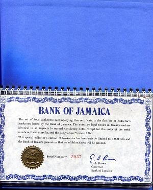 Jamaica 1-10 Dollars Pick Number: NP-1 UNC Banknote