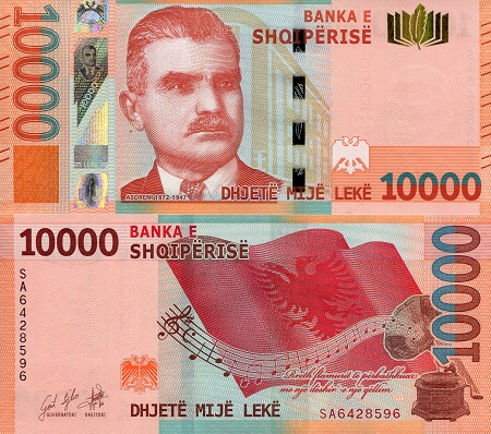 Albania 10,000 Leke Pick Number: New UNC Banknote
