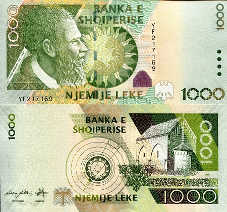 Albania 1,000 Leke Pick Number: 73c UNC Banknote