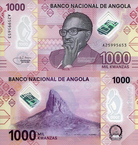 Angola 1,000 Kwanzas Pick Number: New UNC Banknote