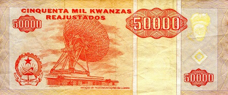 Angola 50,000 Kwanzas Reajustados VF (see large scan) pick #: 138
