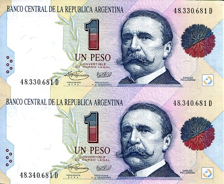 Argentina  1 Peso Pick Number: 339b UNC Banknote