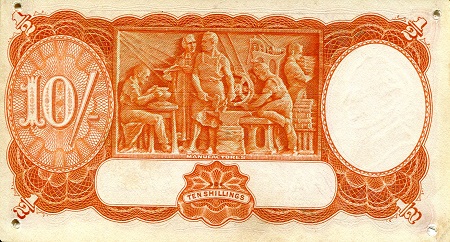 Australia  10 Shillings F (see info below) pick #: 25a