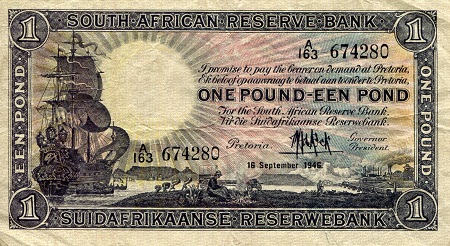 South Africa 1 Pound Pick Number: 84f VF (see large scan) Banknote