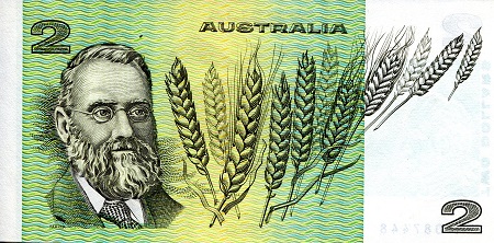 Australia  2 Dollars aUNC  pick #: 43d