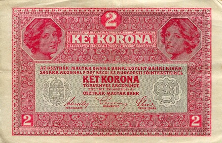 Austria 2 Kronen VF+ (see large scan) pick #: 21a