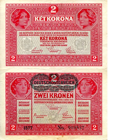 Austria 2 Kronen Pick Number: 50 VF+ (see large scan) Banknote