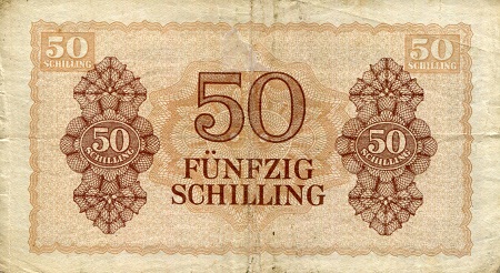 Austria 50 Shillings F (See large scan) pick #: 109a