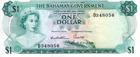 Bahamas 1 Dollar Pick Number: 18b aUNC Banknote