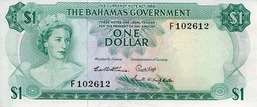 Bahamas 1 Dollar Pick Number: 18b aUNC Banknote