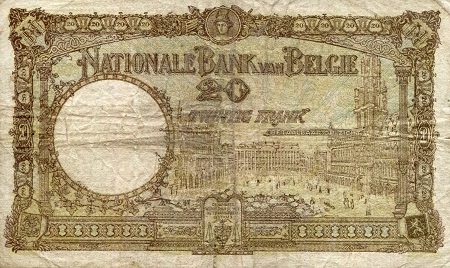 Belgium 20 Francs VG/G (See large scan) pick #: 94b