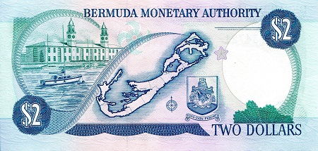 Bermuda  2 Dollars aUNC pick #: 34b