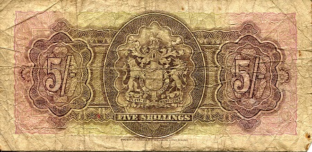 Bermuda  5 Shillings VG/G (see large scan) pick #: 8a