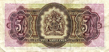 Bermuda  5 Shillings F/VG (see large scan) pick #: 18b