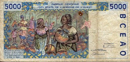 Burkina Faso 5,000 Francs VG (See large scan) pick #: 313Cf