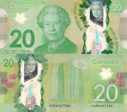 Canada 20 Dollars Pick Number: 108b UNC Banknote